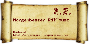 Morgenbeszer Rémusz névjegykártya